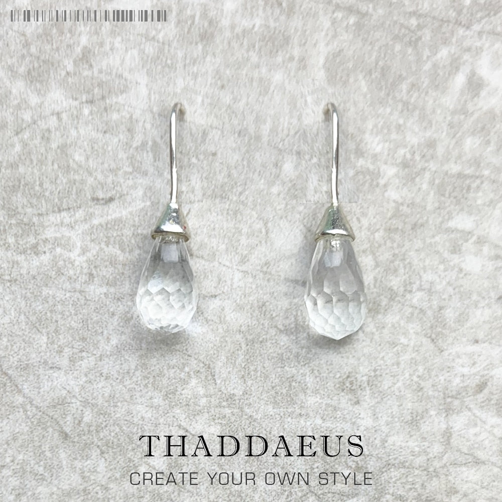 Water Drop Earrings Crystal Europe Style Fine Jewelry For Women Gift In 925 Sterling Silver