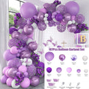 Purple Balloon Garland Arch Kit Metallic Purple Silver Balloons  Butterfly Stickers Confetti for Birthday Wedding Party Decor - anconmall