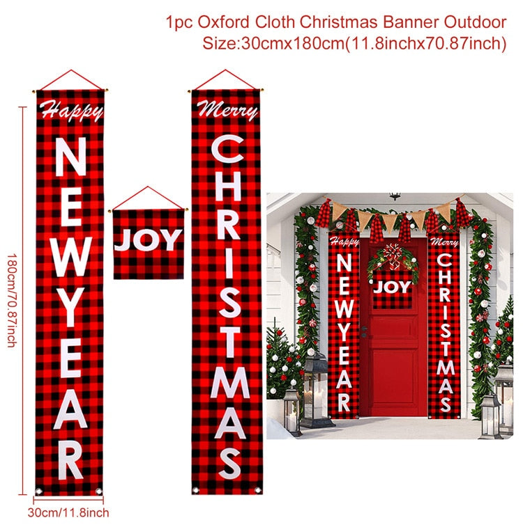 Christmas Porch Door Banner Hanging Ornaments Merry Christmas Decor For Home Xmas 2022 Navidad Natal Noel Happy New Year 2023