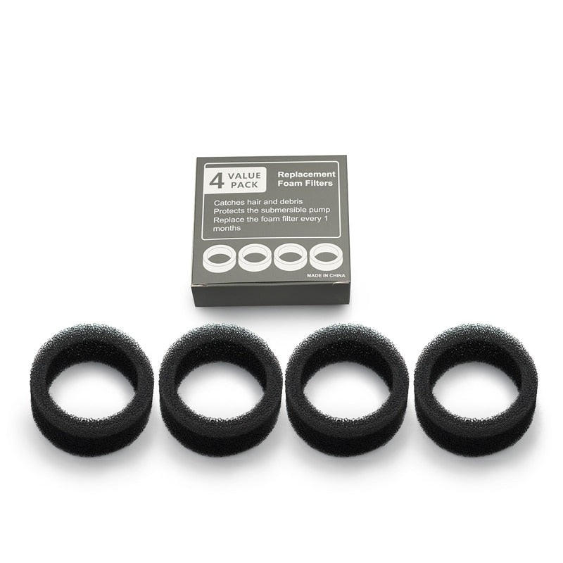 Water Fountain Carbon Replacement Filters and Foams for 304 Stainless Steel Cat Drinking Fountain 4 Packs Filters Pet Supplies