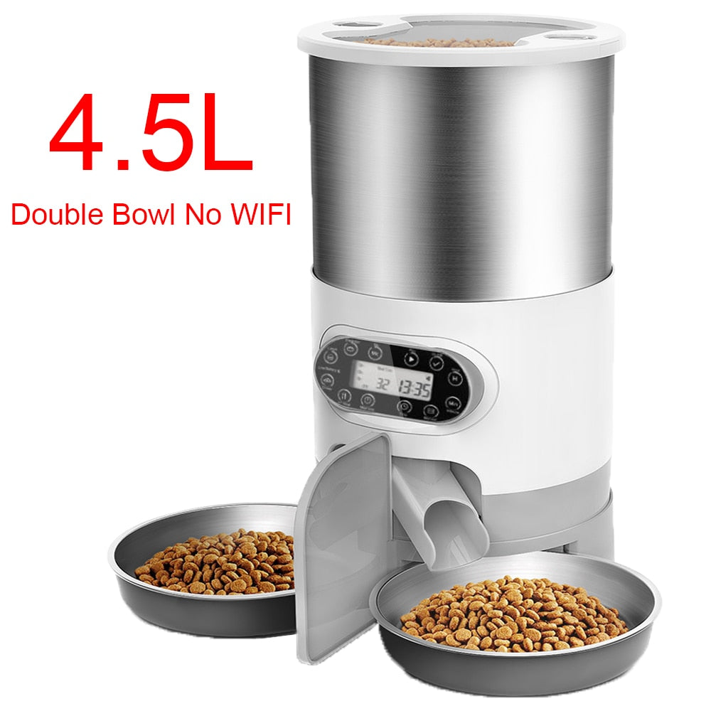 Smart APP Pet Feeder Cat And Dog Food Automatic Dispenser Stainless Steel Bowl Cats And Dogs With Recording Timing Feeding