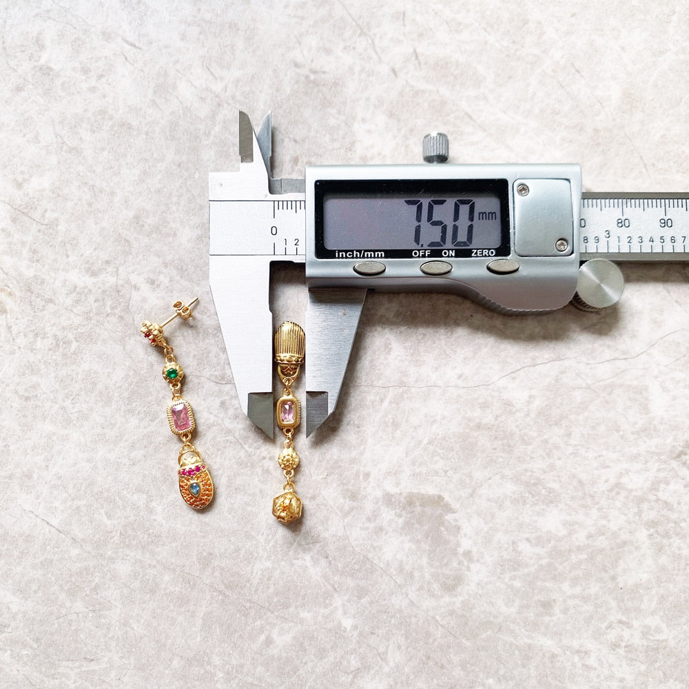 Drop Earrings Scarab Motif Fine Jewelry Vintage Magical Talismans For Women Autumn New Lucky Gift Solid 925 Sterling Silver