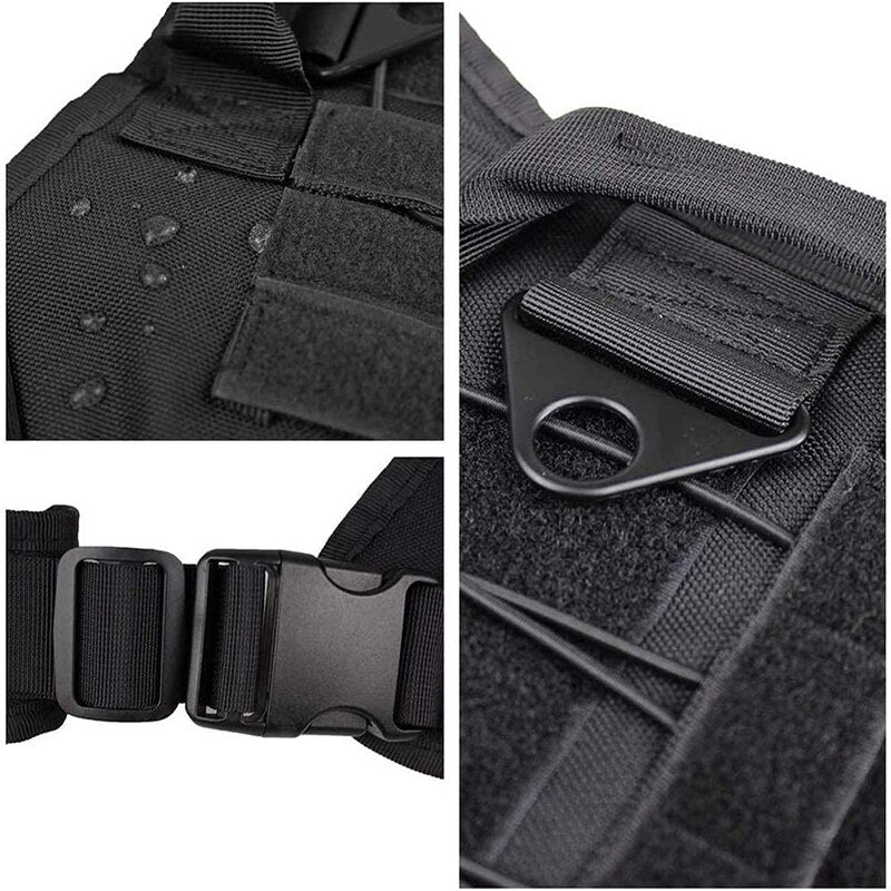 Tactical Dog Vest Harness Military Dogs Harness Working Dog Molle Vest with Metal Buckles Outdoor Training for Medium Large Dogs