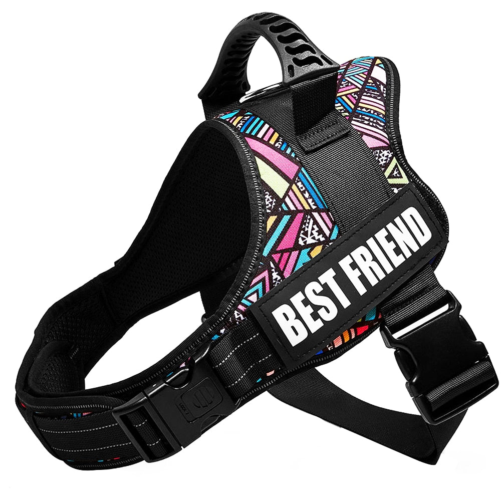 No Pulling Reflective Dog Chest Strap with Customizable Name Tags Adjustable Pet Dog Vest Harness Corgi Golden Retriever Samoye - anconmall