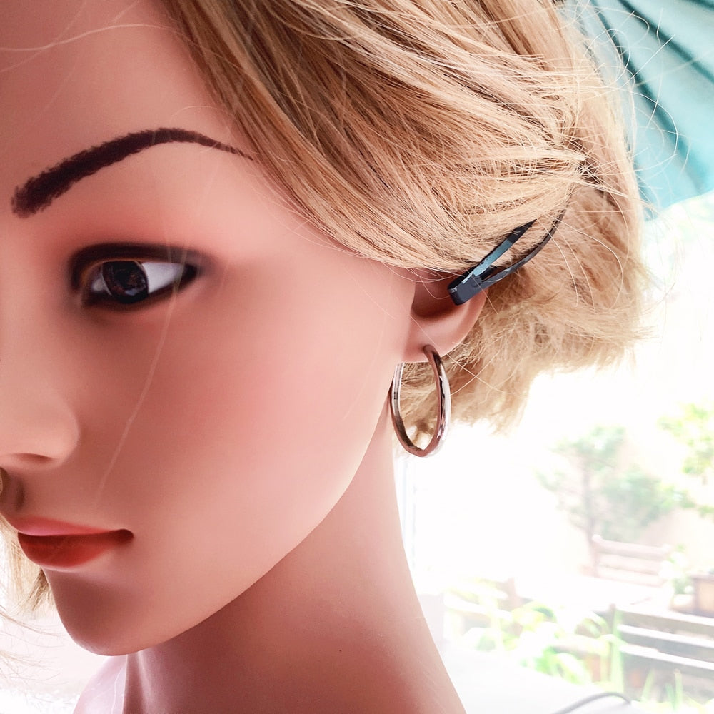 Creole Hinged Hoop Earrings Large,Europe Style Glam Trendy Fine Jewerly For Women Men Gift In 925 Sterling Silver