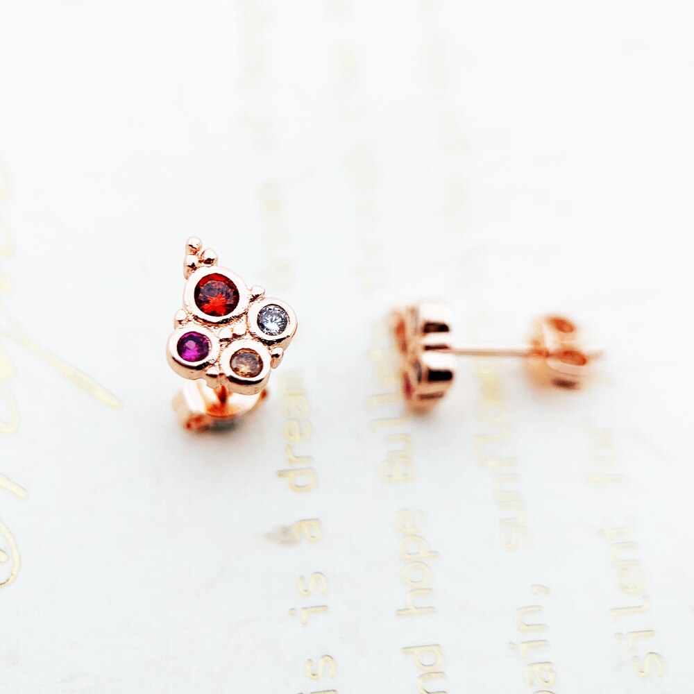 Royal Flower Stud Earrings,Europe Bohemia Glam Fashion Good Jewerly For Women Gift In 925 Sterling Silver