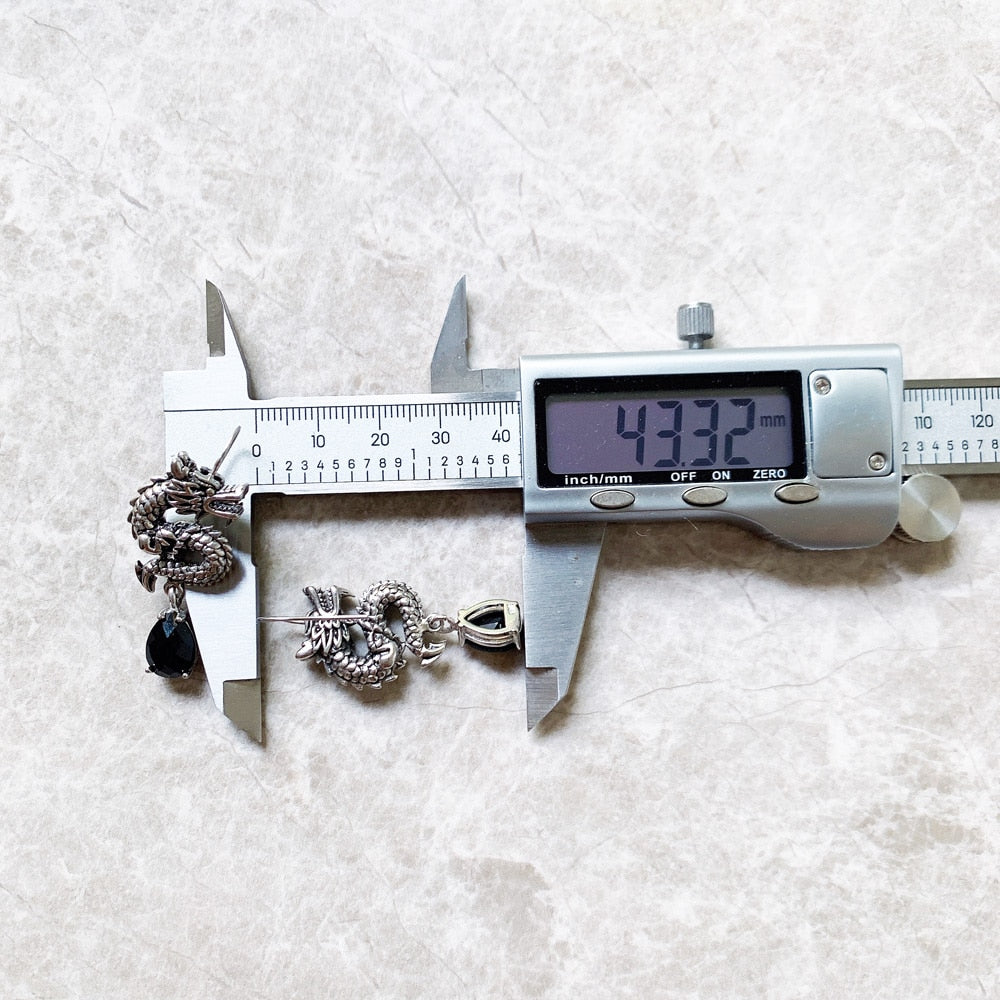 Drop Earring Chinese Dragon Europe Ethnic Fine Jewerly For Women Men Gift In 925 Sterling Silver