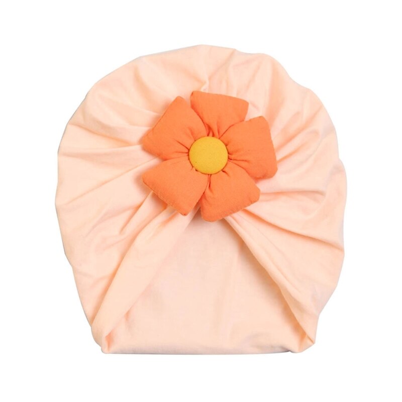 Baby Toddler Hat Cute Flower Knot Beanie Elasticity Turban Headwrap Newborn Soft Solid Color Bonnet Infants Headwear