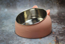 400ml Cat Bowls 15 Degrees Tilted Stainless Steel Dod Bowl Non-slip Base Puppy Pet Food Drink Feeder Neck Protection Dish Bowl