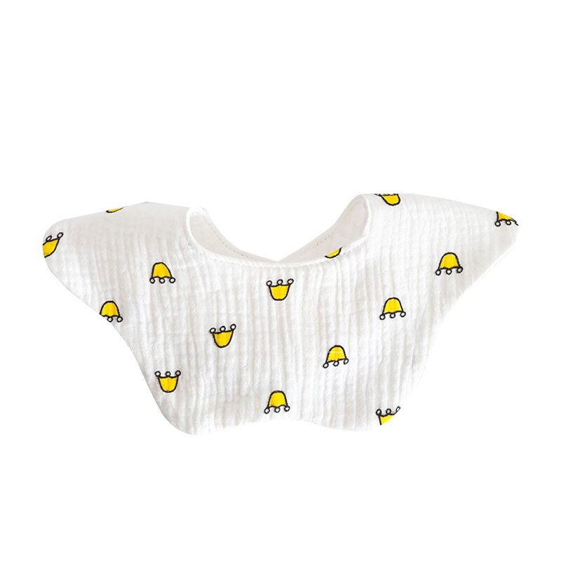 Cartoon Printed Baby Bib Round Petal Saliva Towel Comfortabel Cotton Breathable Apron Newborn 360 Degree Rotation Bandanas Burp