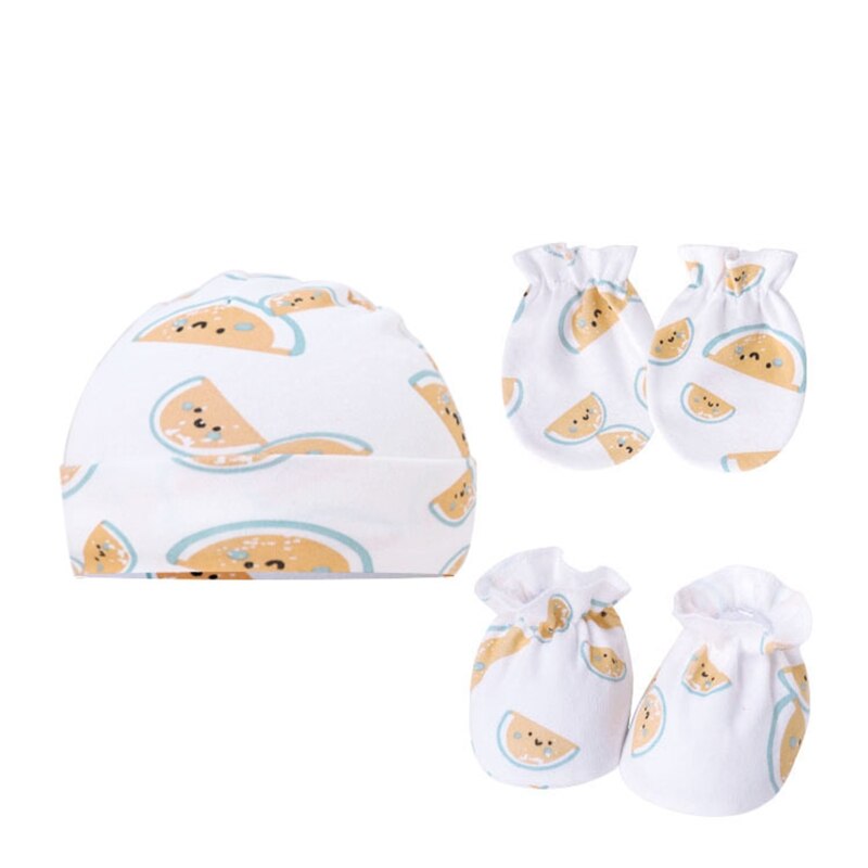 Newborn Baby Hats Soft Baby Mittens and Socks Set Cotton Baby Fetal Caps Baby Beanie Hats No Scratch Mittens for Infants