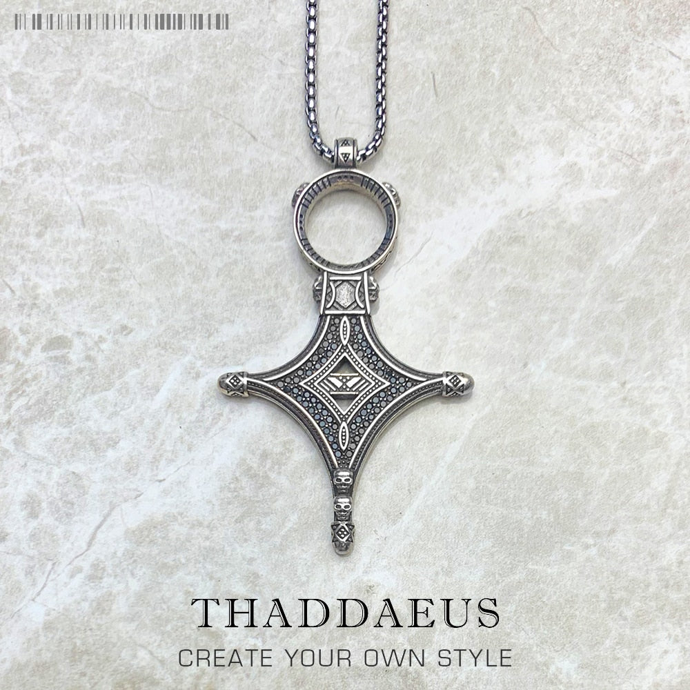 Ethno Cross Necklace,2021 Brand New Strand Fine Jewelry Europe Traditional Rebel 925 Sterling Silver Bijoux Gift For Men Women