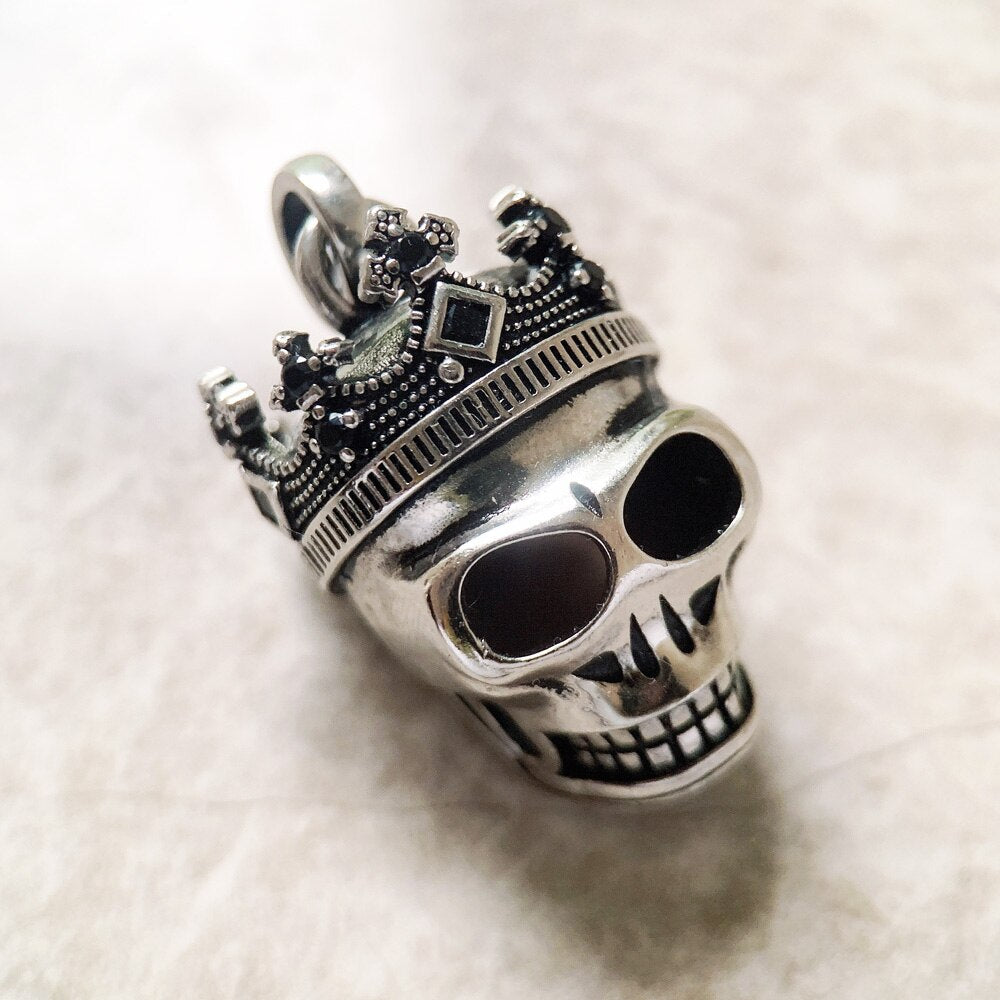 Pendant Skull Crown New Vintage 925 Sterling Silver Fashion Jewelry Europe Style Accessories Gift For Woman & Men