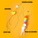 Hanging Elastic Rope Feather Cat Stick Funny Cat Toy with Small Bell Interactive Playing Teaser Wand Toy for Kitten Cat Supplies - anconmall