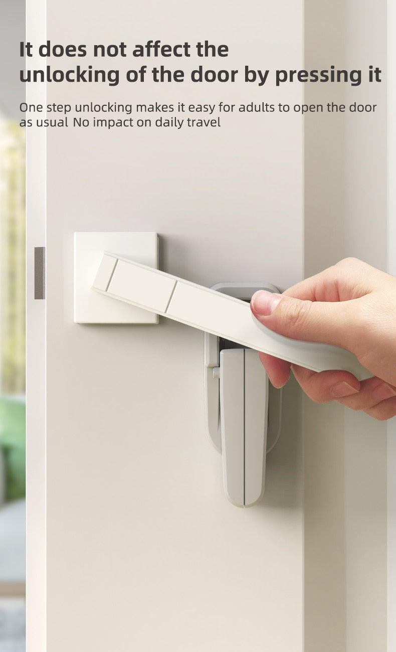 Home Universal ABS Protection Device for Children Easy to Install Anti-open Handle Locks Door Lever Lock Baby Safety Doors Lock
