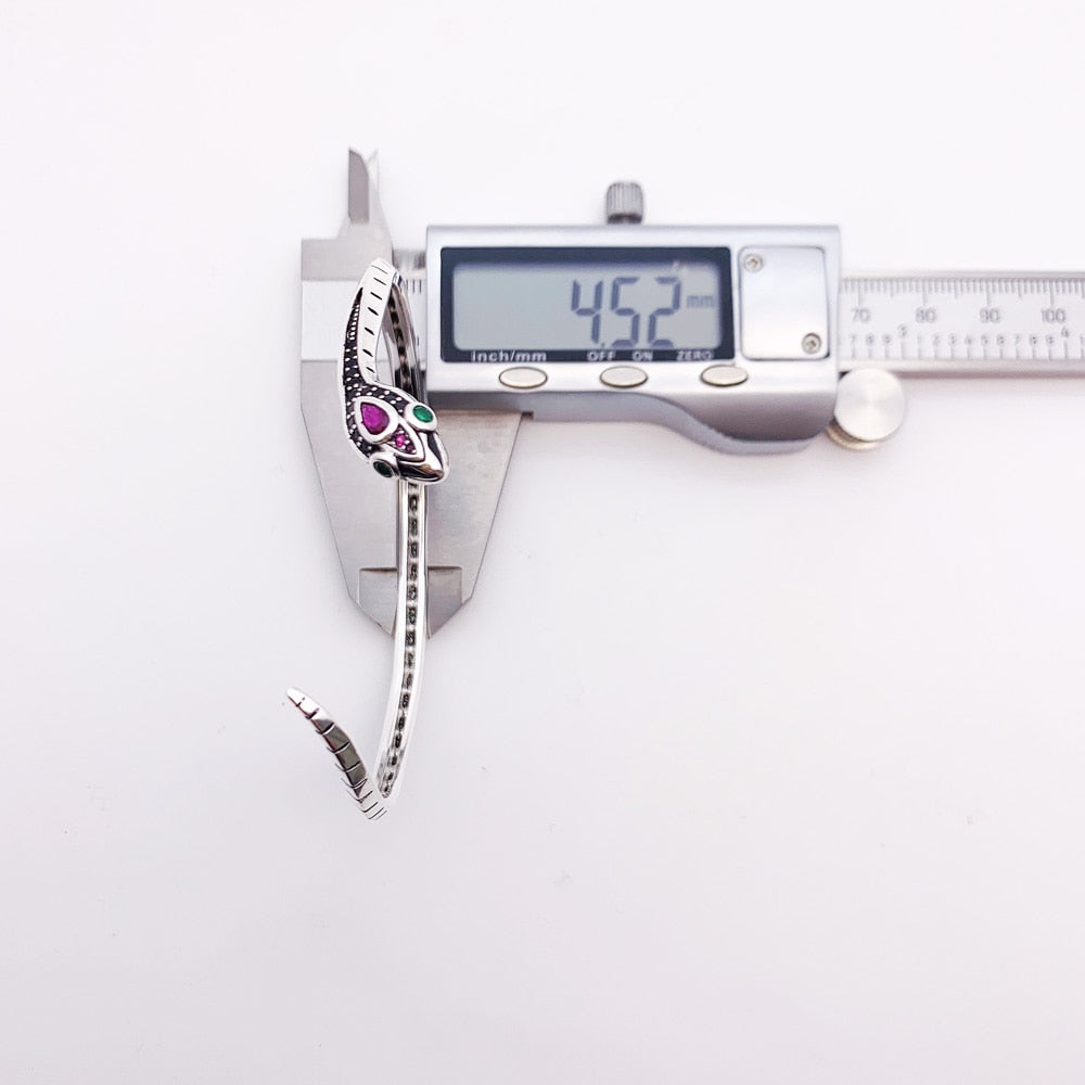 Bangles Snake Europe Style Fine Jewelry For Women Spring Brand New Bohemia Gift In Blackened 925 Sterling Silver