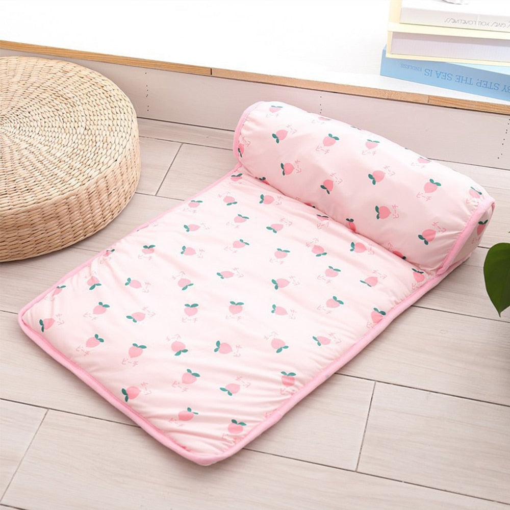 Dog Beds Cartoon Dog Cat Mat Square Plus Pillow Pet Supplies Deep Sleep for Small Large Dog Comfortable Sleep Bag Soft Non Slip - anconmall