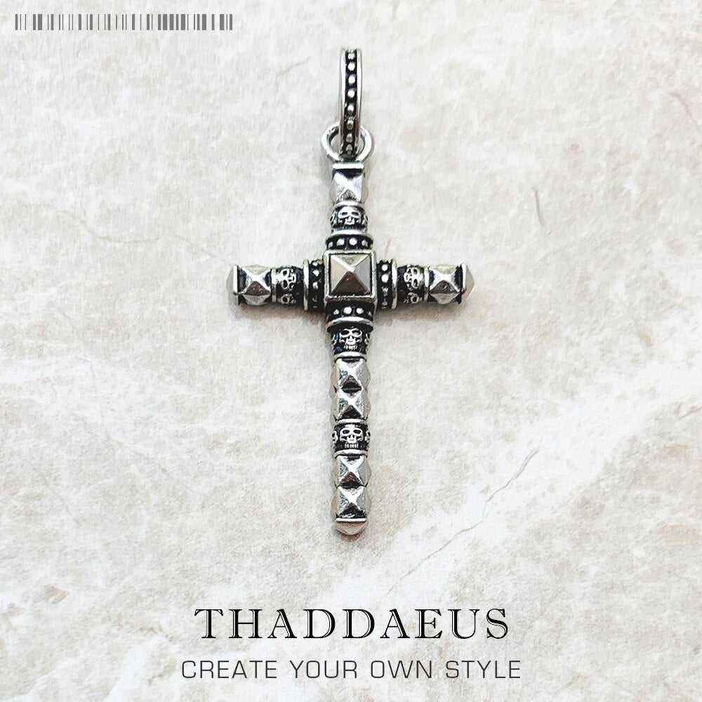 Pendant Black Ethno Studs Look Cross New Fine Jewelry 925 Sterling Silver Gift For Women & Men