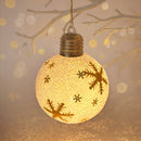 2023 LED Christmas Ball Lights Snowflake Elk Pattern Xmas Tree Hanging Pendant Ornaments Christmas Decorations for Home New Year