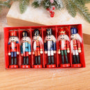 6pcs/box Christmas Nutcracker Soldier Wooden Ornaments Xmas Tree Hanging Pendants Doll Kids New Year Gift Natal Home Decorations