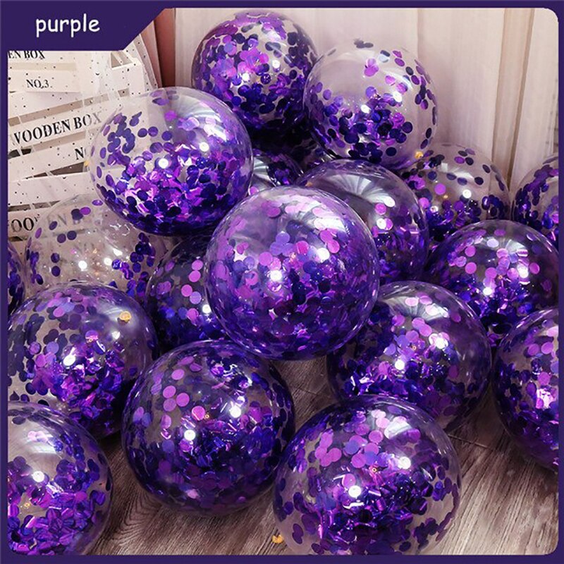 10pcs 12inch Glitter Gold Confetti Latex Balloons Romantic Wedding Decor Clear Balloon Birthday Party Decorations Kids Baby Show - anconmall