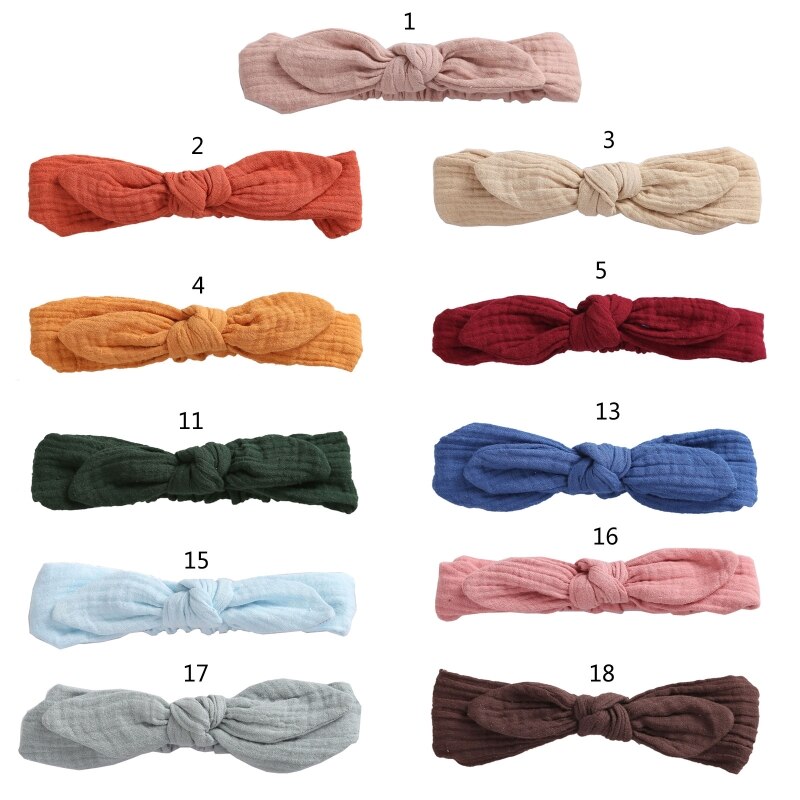 Baby Elastic Hair Band Bow Headbands Solid Color Headband For Kids Girls Cotton Turban Hairband Children Headband