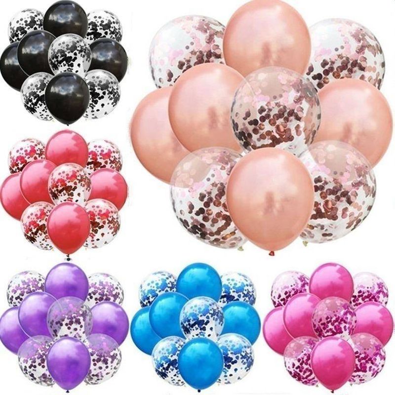 10 PCS 12 Inch Latex Balloons and Colored Confetti Balloon Birthday Party Baby Shower Wedding Graduation Decoration