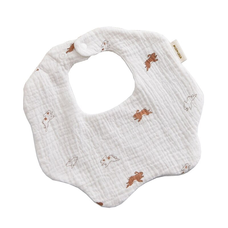 Petal Baby Bib 360 Degree Rotation 6 Layers Gauze Muslin Saliva Towel for Infant Toddler Kids Boys Girls Chewable Drool Burp