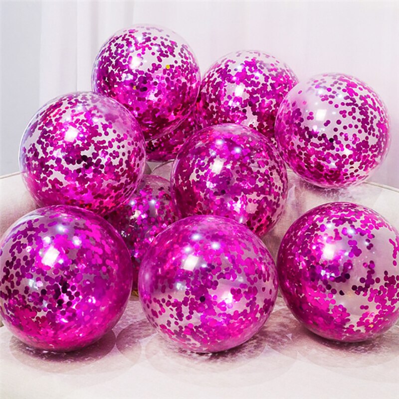 10pcs 12inch Glitter Gold Confetti Latex Balloons Romantic Wedding Decor Clear Balloon Birthday Party Decorations Kids Baby Show - anconmall