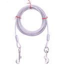 3/5/10m Double Hook Anti-Bite Steel Cable for Dogs Rope Diameter 5 mm Covered with PVC Film Rust-Resistant Trolley Tie-Out Cable - anconmall