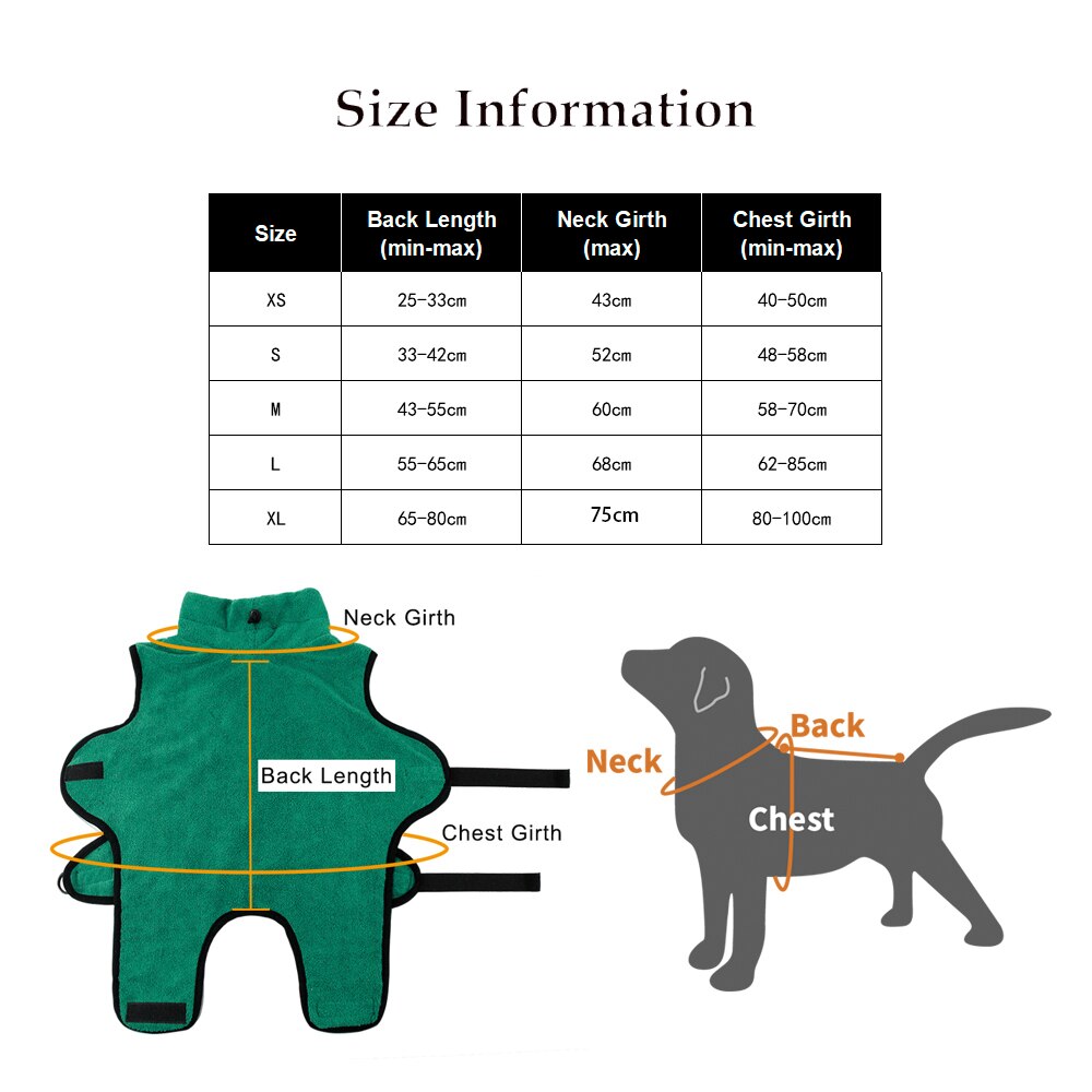 Super Absorbent Pet Bathrobe Quick-Drying Microfiber Thick Towel with Adjustable Strap Design for Dogs and Cats Bathing - anconmall