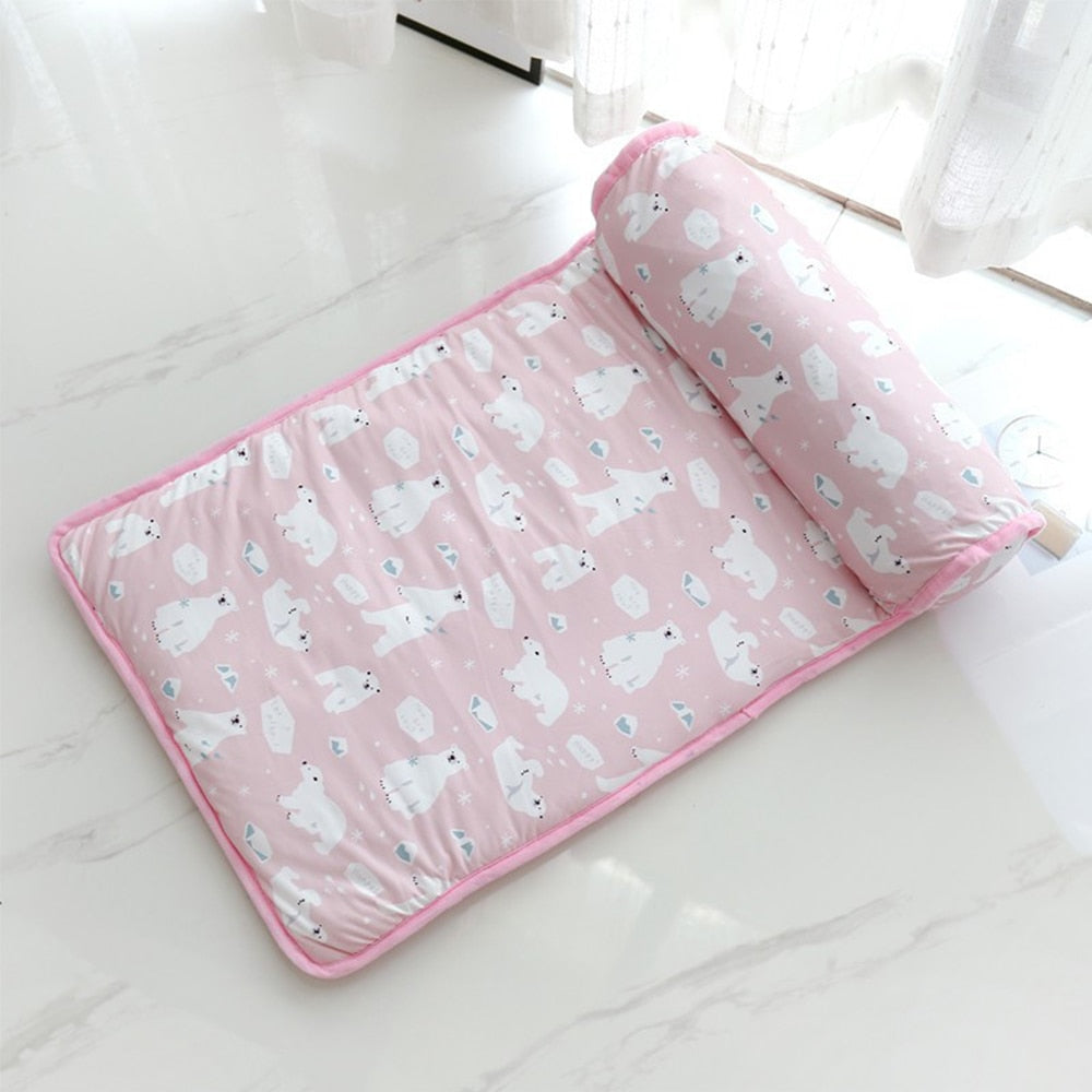 Dog Beds Cartoon Dog Cat Mat Square Plus Pillow Pet Supplies Deep Sleep for Small Large Dog Comfortable Sleep Bag Soft Non Slip - anconmall