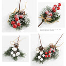 5Pcs Christmas Red Berry Articifial Flower Pine Cone Branch Christmas Tree Decorations Ornament Gift Packaging Home DIY Wreath