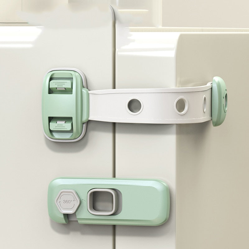 Baby Cabinet Locks Strap Drawer Lock Child Anti-opening Refrigerator Lock Adjustable Length Home Anti-pinch Safety Protection