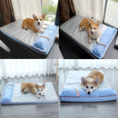 Indoor Pet Bed Summer Cooling Pad Cool Pet Ice Pad with Pillow Kennel Cushion Ice Pad Breathable Non-slip Dog Cooling Mat - anconmall