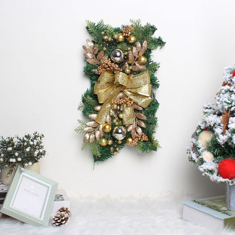 Christmas Wreath Rattan Garland with Lights Pine Needles Christmas Decorations for Home 2022 Xmas Navidad New Year Ornament Noel
