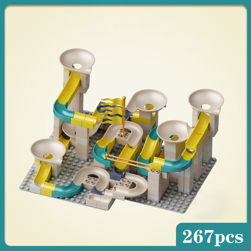 Marble Race Run Big Block Compatible City Building Blocks  Funnel Slide Blocks DIY Big Bricks Constructor Toys for Children Gift