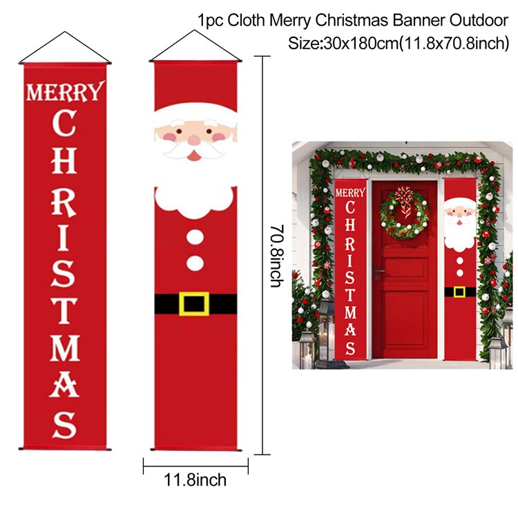 Christmas Porch Door Banner Hanging Ornaments Merry Christmas Decor For Home Xmas 2022 Navidad Natal Noel Happy New Year 2023