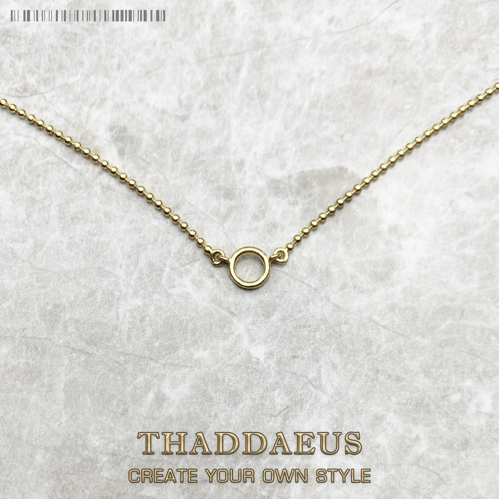 Charm Necklace Golden Round Carrier,2022 Spring Brand New Fashion Jewelry Europe 925 Sterling Silver Trendy Gift For Women