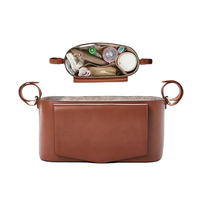 PU Leather Pram Stroller Organizer Bag Diaper Bags Nursing Stroller Bag Stroller Accessories Stroller Cup Holder Cover