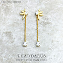 Earrings Leaves With Water Drop Europe Fine Jewelry For Women Autumn New Sterling Silver 925 Gift