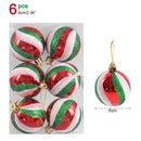 6Pcs/box 6cm Christmas Ball Ornaments Xmas Tree Hanging Pendant Christmas Decorations for Home 2023 Navidad Natal New Year Gift