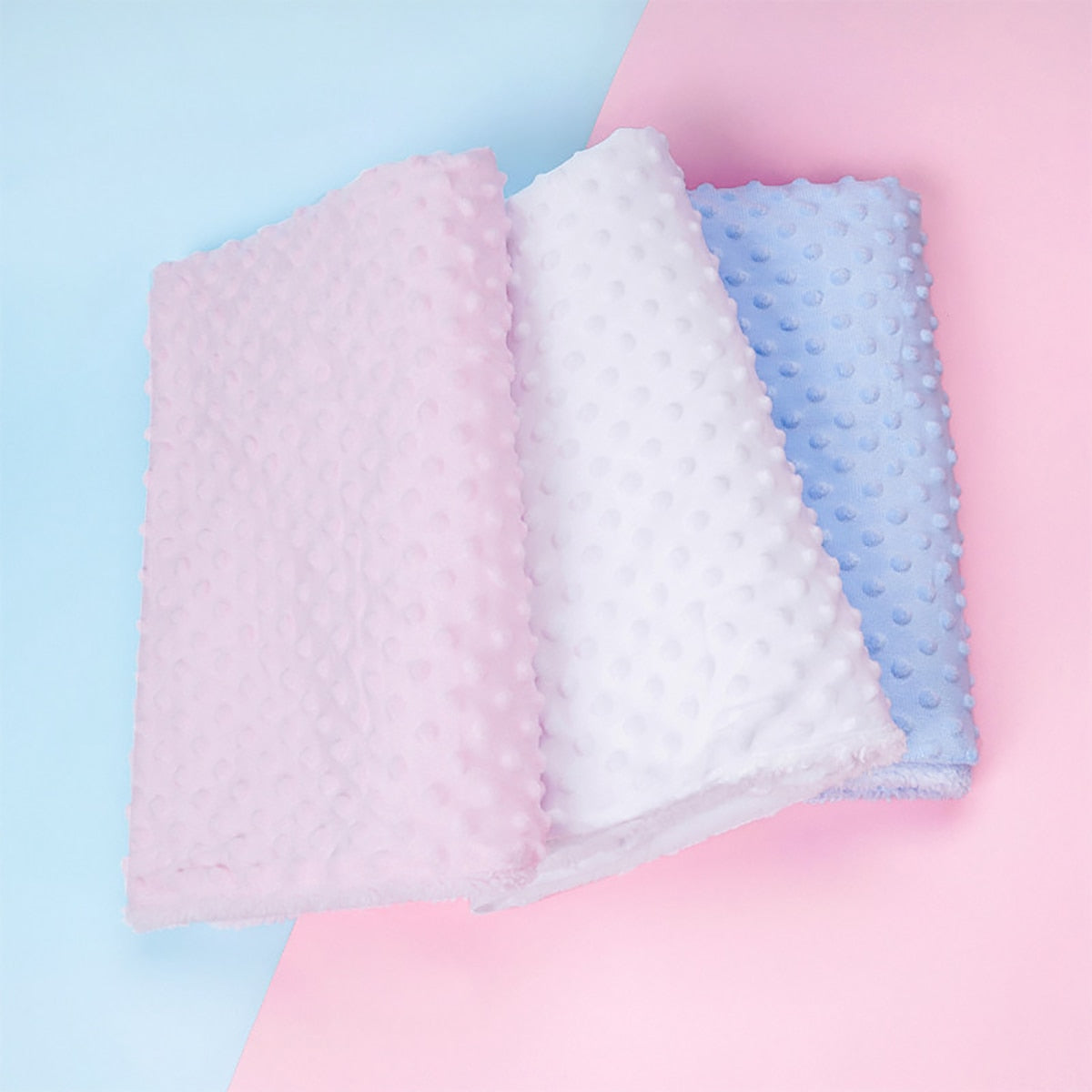 hibobi Baby Blanket Soft Fleece Thick Cotton Polyester Bath Towel Wrap Cover Solid Color Bedding for Infant Newborn Boys Girls