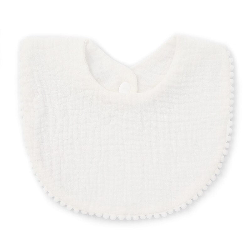 Baby Bandana Drool Bibs with Ruffle Lace Trim Solid Color Infant Toddler Boys Girls Drooling Teething Saliva Towel Cotton Super