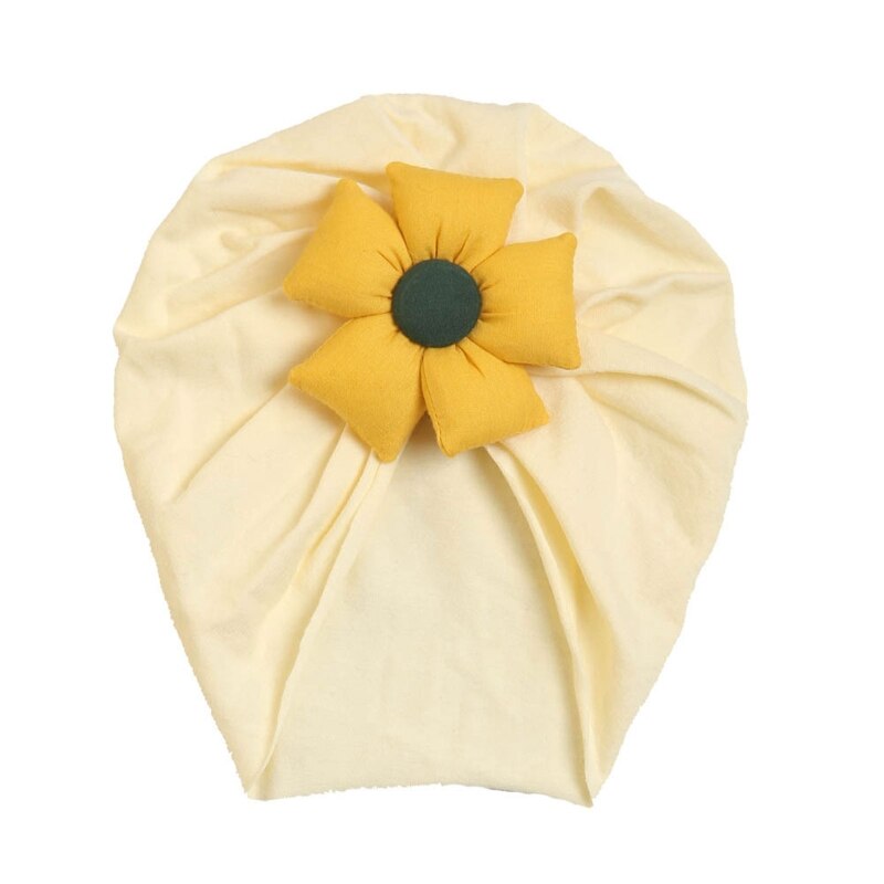 Baby Toddler Hat Cute Flower Knot Beanie Elasticity Turban Headwrap Newborn Soft Solid Color Bonnet Infants Headwear