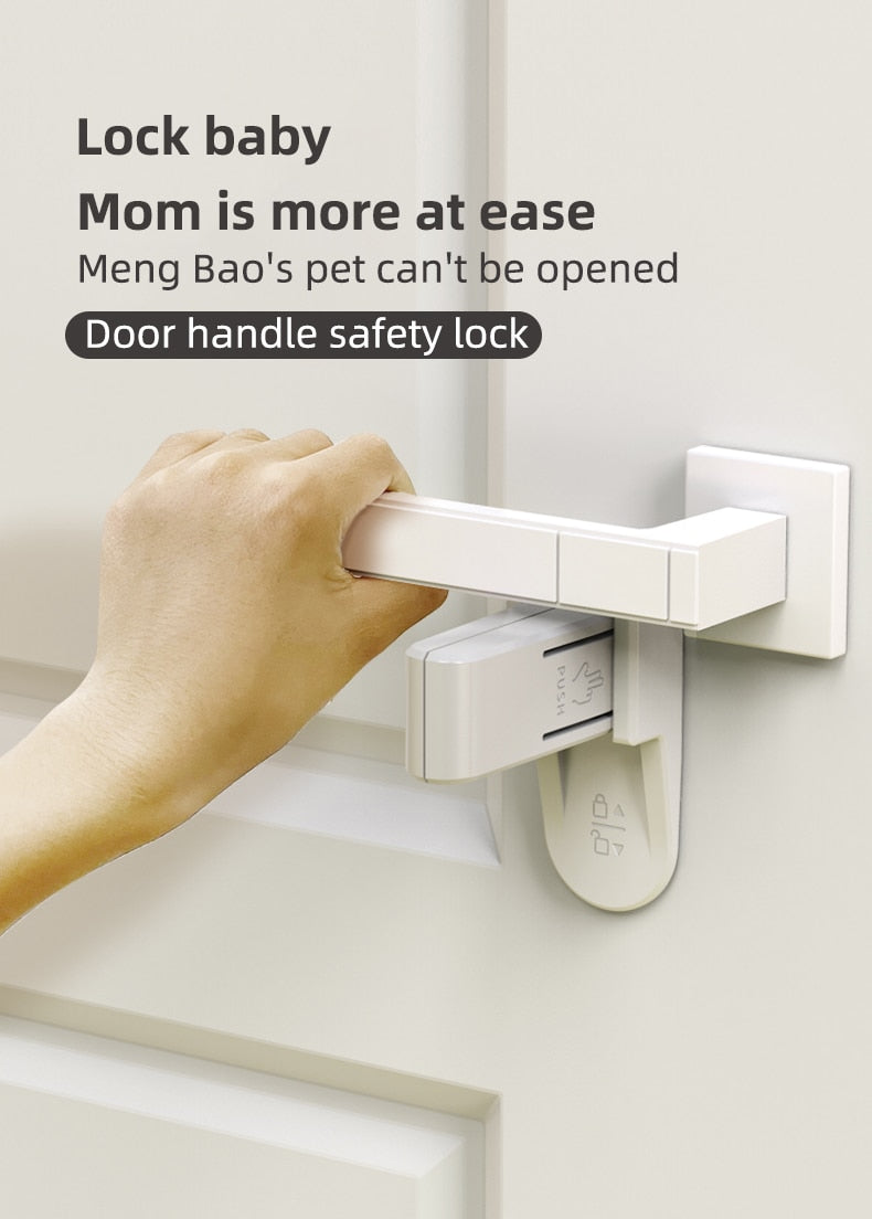 Home Universal ABS Protection Device for Children Easy to Install Anti-open Handle Locks Door Lever Lock Baby Safety Doors Lock