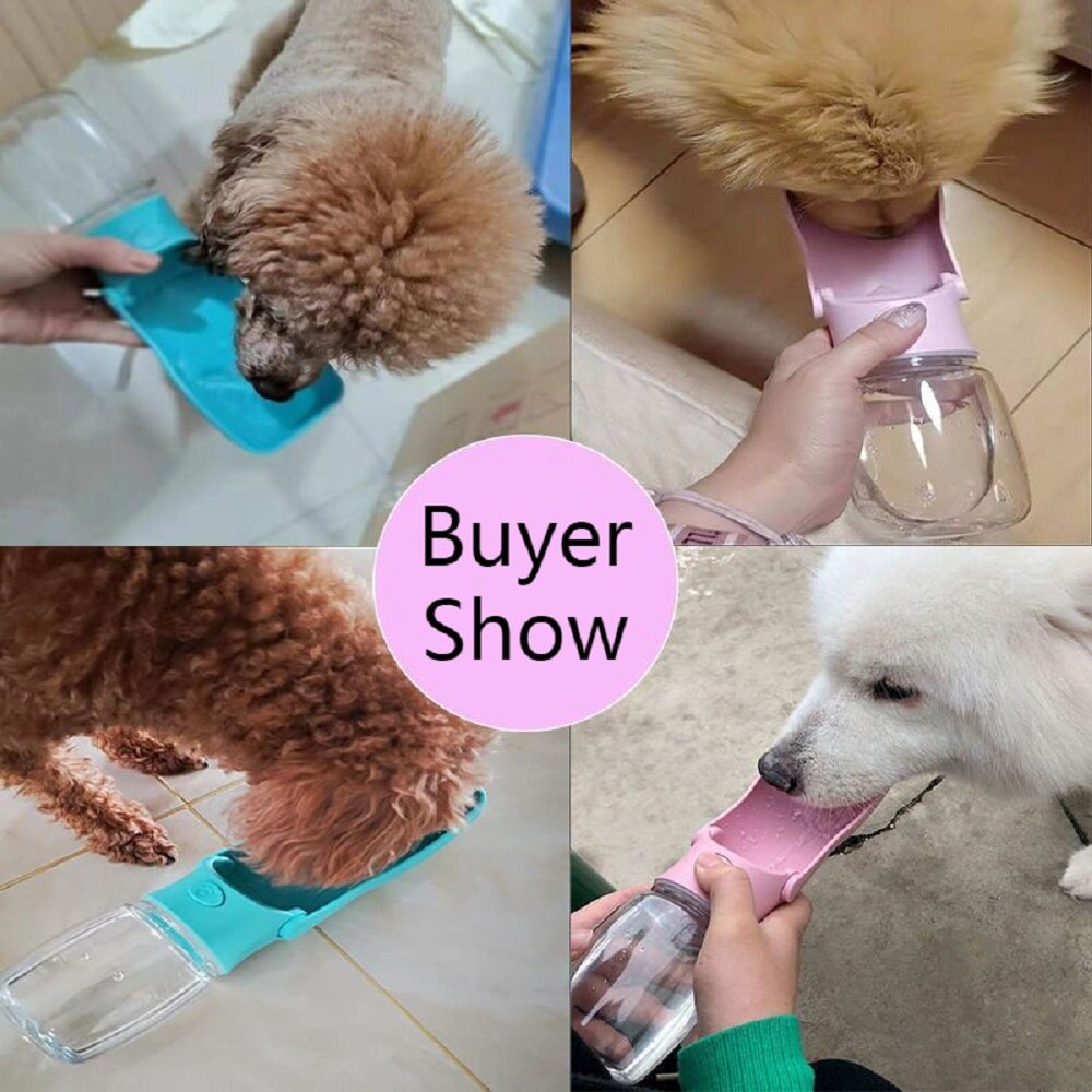 350ml Water Bottle Pet Dog Outdoor Travel Drinking Feeder Portable Foldable Eco-Friendly Antibacterial Cat Puppy Water Dispenser - anconmall