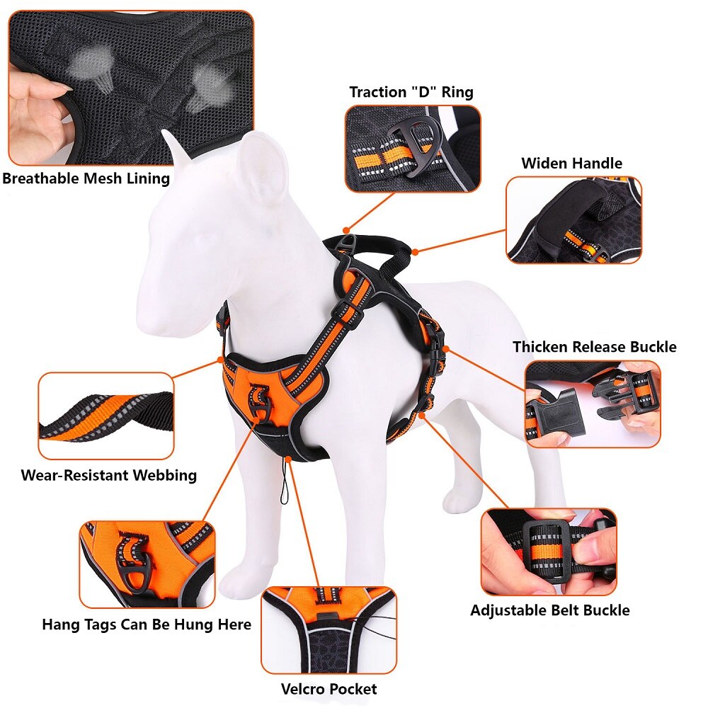 Durable Nylon Dog Harness with Python Snakeskin Pattern Colorful Shiny Highly Reflective Breathable Adjustable Dog&#39;s Chest Strap - anconmall