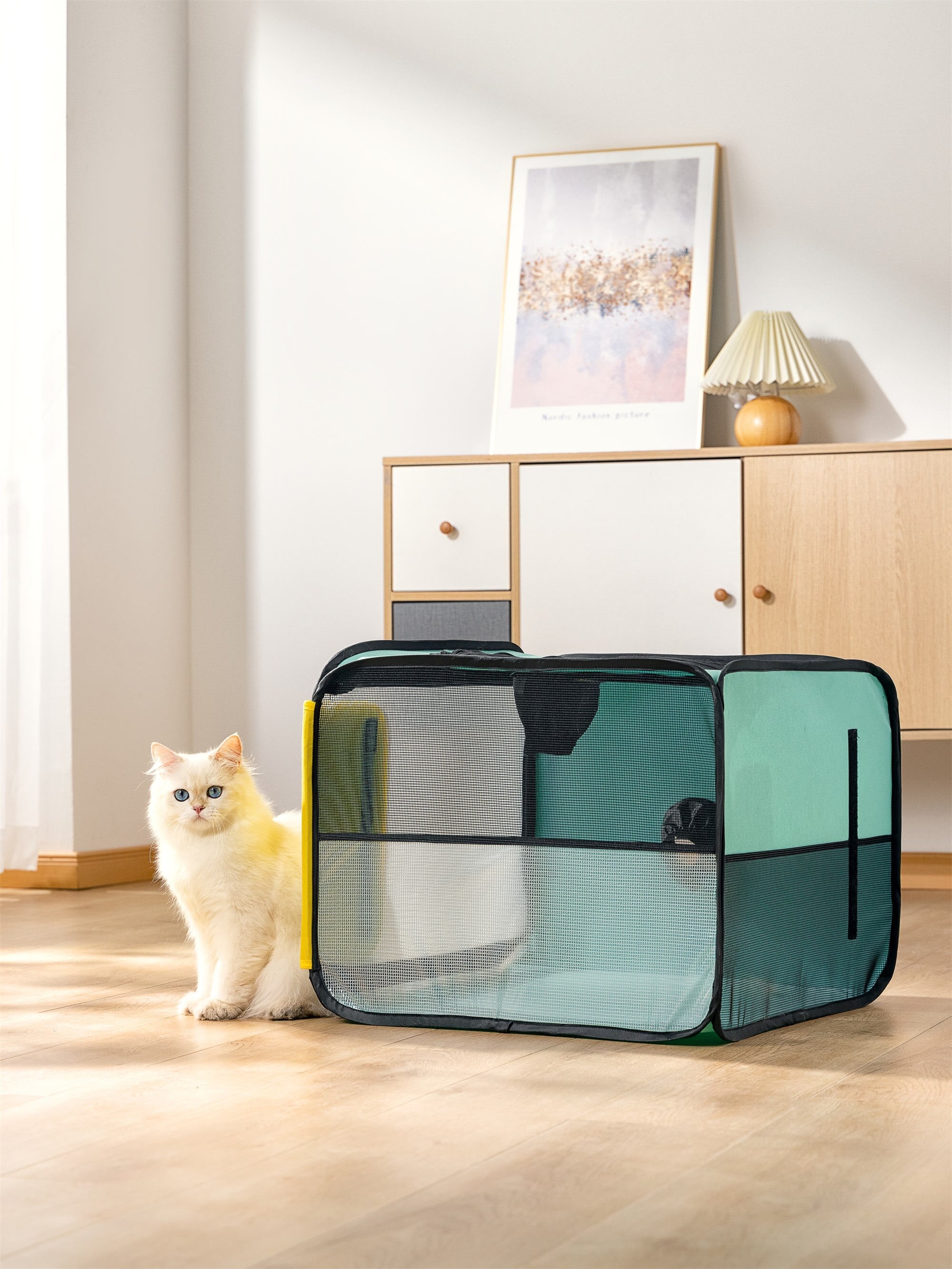 Pet Drying Box Pet Dry Room Cat Cage Dogs Hair Dryer Blow Box Grooming House Bag Blowing Hair Dryer Hands-Free Drying System - anconmall