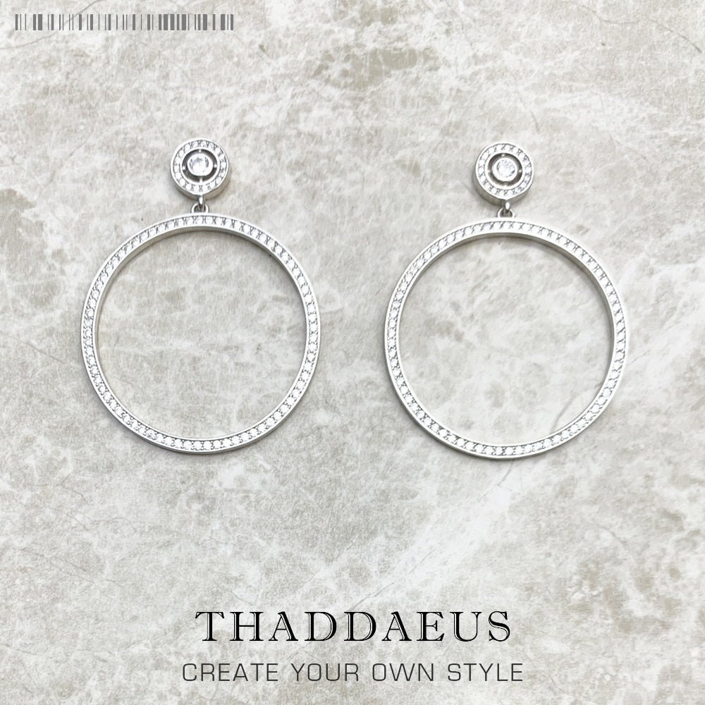 Round Drop Earrings,Europe Style Glam Fine Jewerly For Women Gift In 925 Sterling Silver